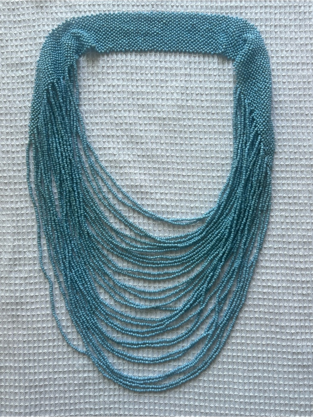 Layered Turquoise Multi Strand Statement Bohemian Coastal Vacation Necklace